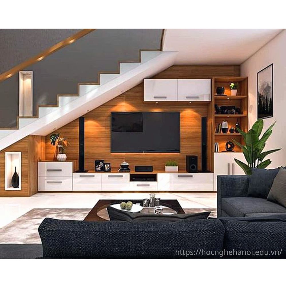 THIẾT KẾ TỦ GẦM CẦU THANG NHÀ ỐNG CHO GIA ĐÌNH